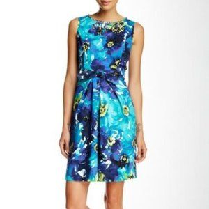 NWOT Ellen Tracy Jewel Embellished Cotton Dress